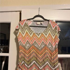 Chico's Vibrant Chevron Top